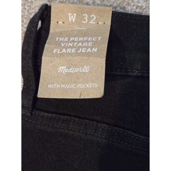 Madewell The Perfect Vintage Flare Jeans With Magic Pockets Size‎ 32 Black NWT - Picture 5 of 5